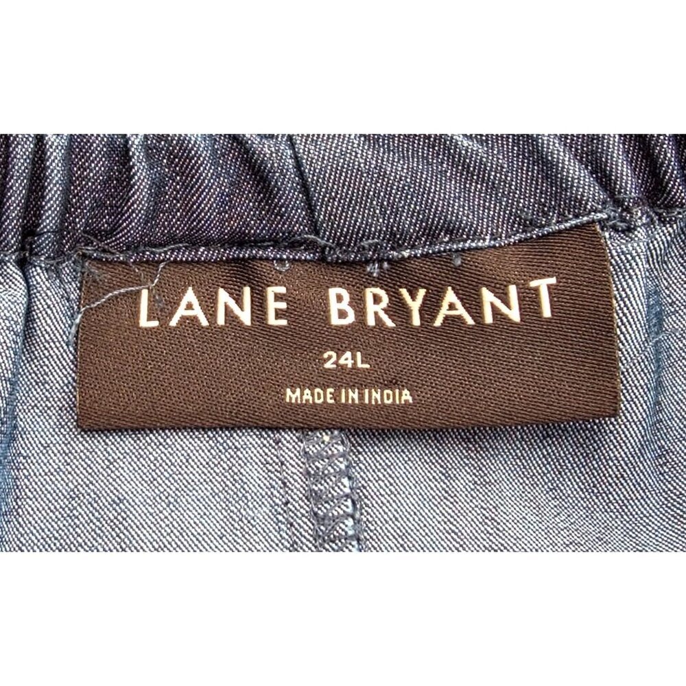 Women's - Lane Bryant Chambray Sleeveless Belted Zip-Front Jumpsuit, Size 24 L - Picture 6 of 14